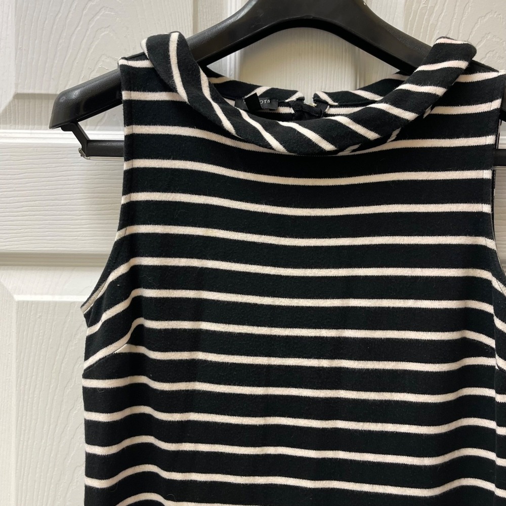Talbots‎ Women's Petite MP Dress Shift Sheath Stripe Black White Sleeveless